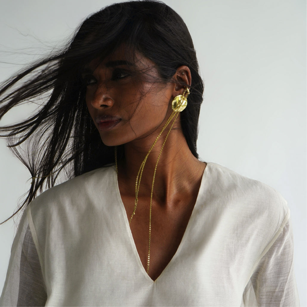 Dew drop Earchain - Brass