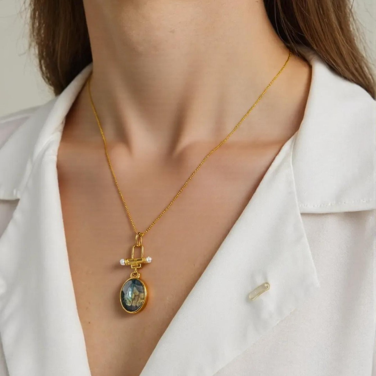 Water Element Necklace in Labradorite