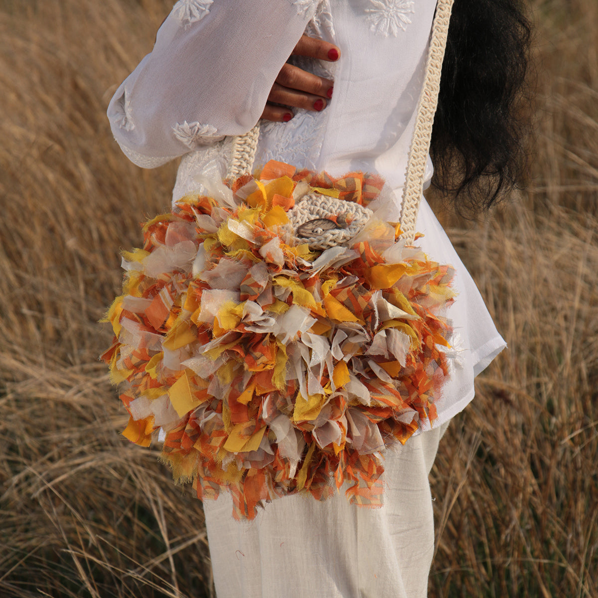 Round Katran Crochet Sling Bag